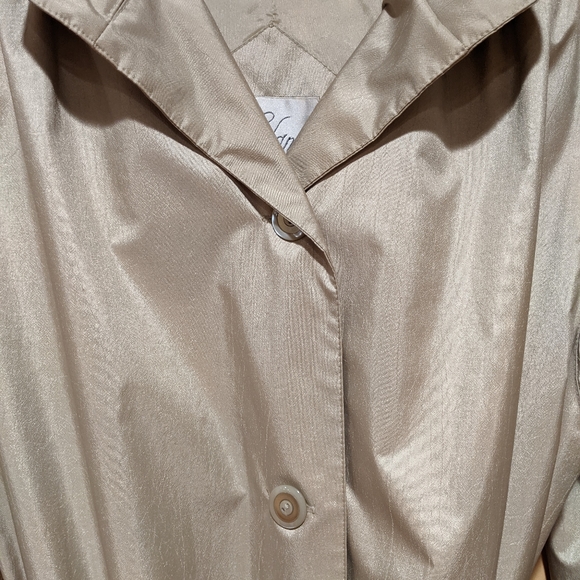 Women's Vintage 80's Elan hooded Trench Coat - champagne color - size 10 - Picture 10 of 15